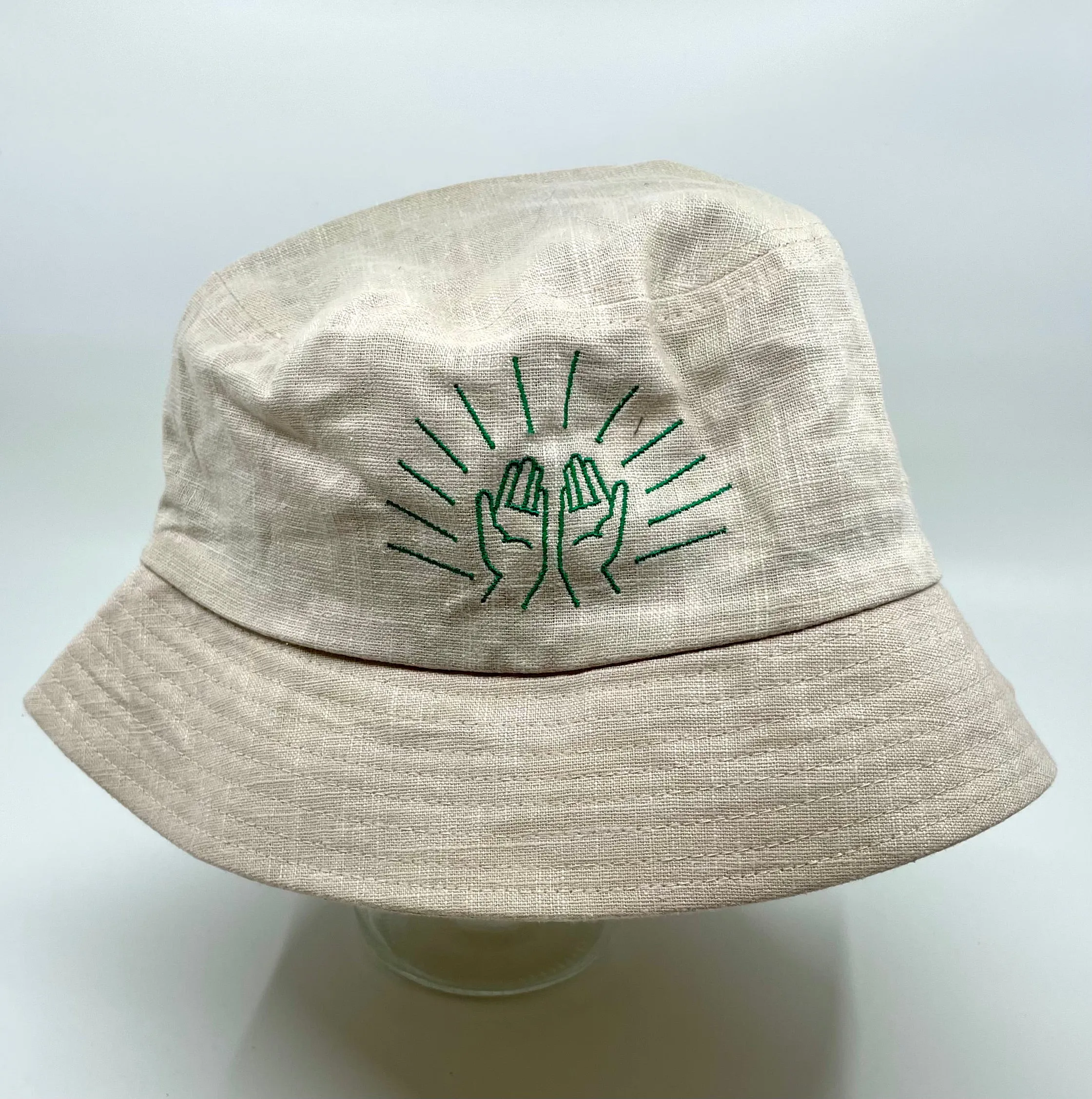 Sunday School Bucket Hat in Cream & Tennis Green