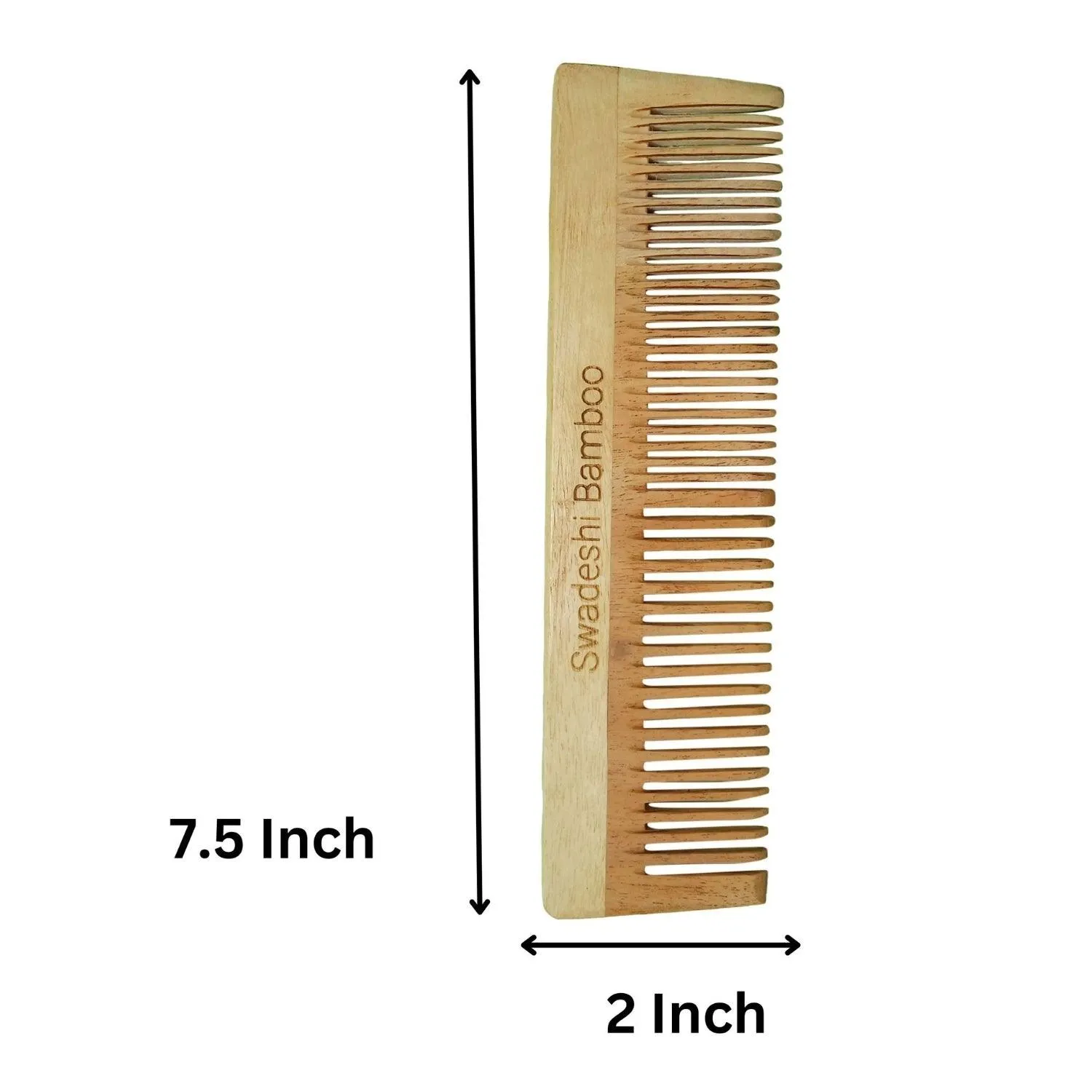 Swadeshi Bamboo Neem Wood Comb |  Hair Care | Hair Growth