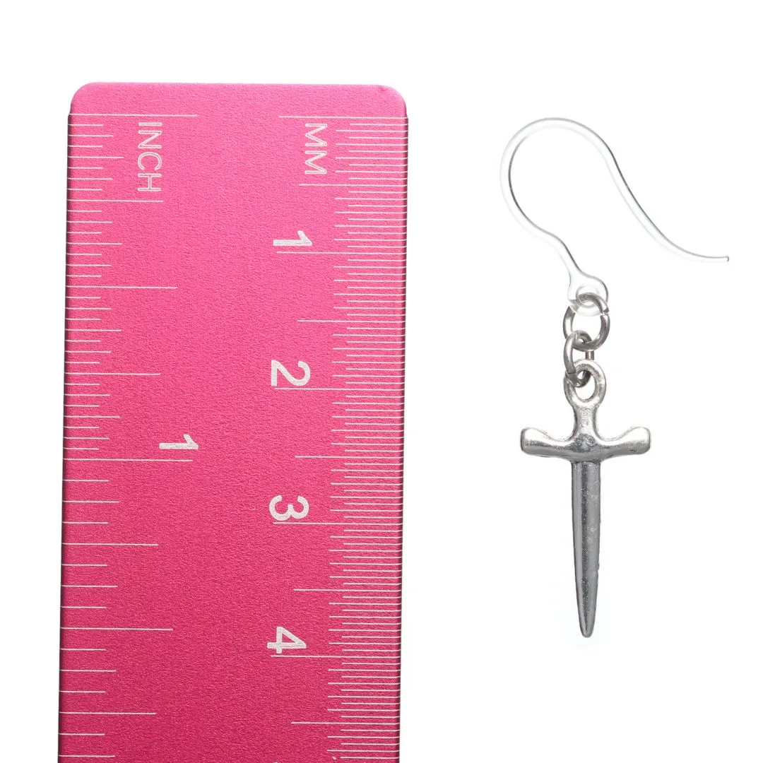 Sword Dangles Hypoallergenic Earrings for Sensitive Ears Made with Plastic Posts