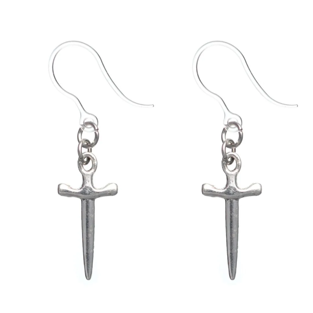 Sword Dangles Hypoallergenic Earrings for Sensitive Ears Made with Plastic Posts