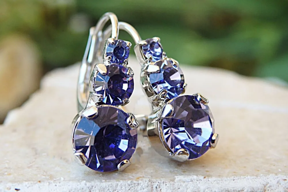 Tanzanite bridal earrings