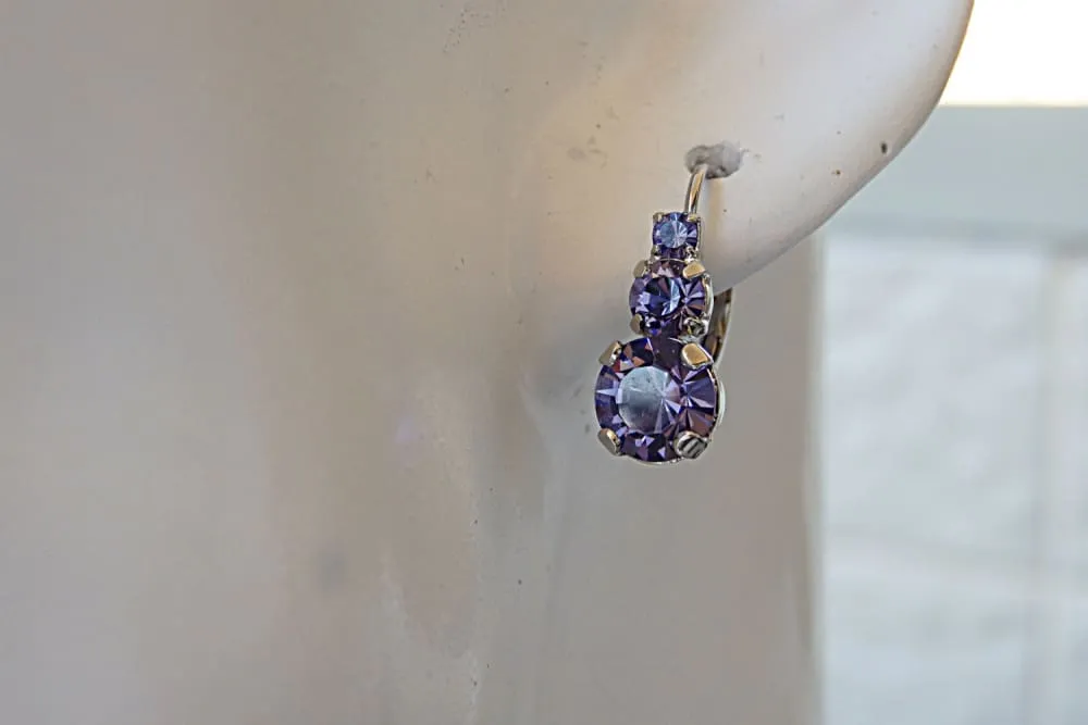 Tanzanite bridal earrings