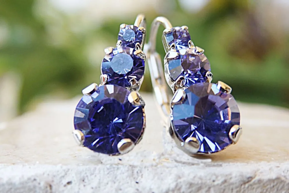 Tanzanite bridal earrings