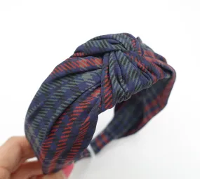 tartan check top knot headband Autumn fabric hairband women hair accessory