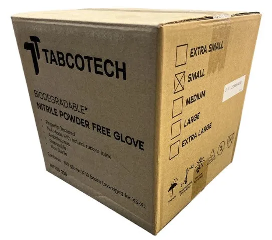 TB-BD-3M, Biodegradable Nitrile Disposable Gloves - Powder Free, 3.5 MIL - Per Case (100pcs/bag-10bags/case)