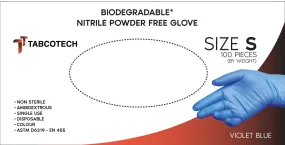 TB-BD-3M, Biodegradable Nitrile Disposable Gloves - Powder Free, 3.5 MIL - Per Case (100pcs/bag-10bags/case)