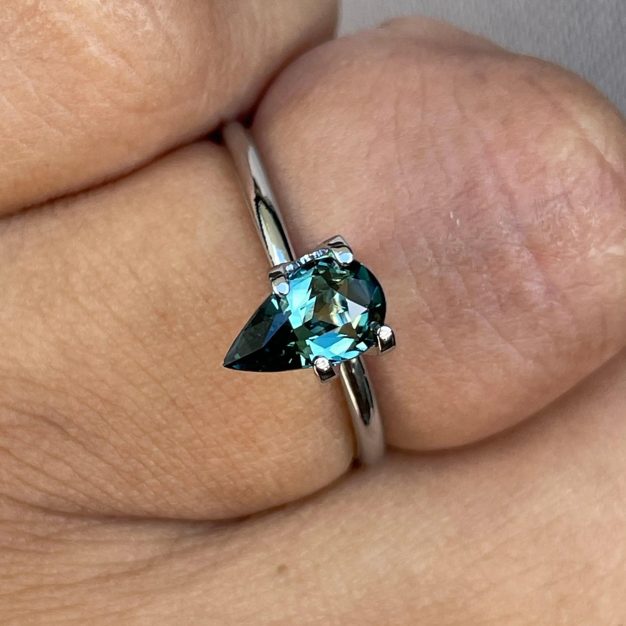 Teal Sapphire 1.10 Ct, Natural Teal Sapphire Ring, Teal Sapphire Engagement Ring, bespoke Ring, For Custom ring Loose gem