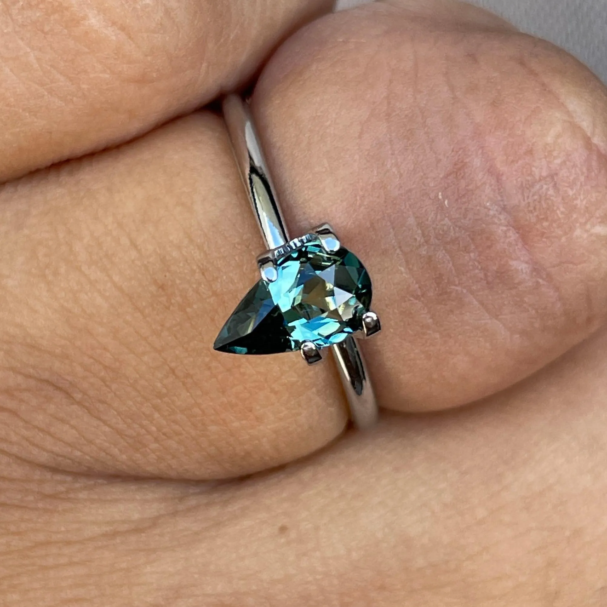 Teal Sapphire 1.10 Ct, Natural Teal Sapphire Ring, Teal Sapphire Engagement Ring, bespoke Ring, For Custom ring Loose gem