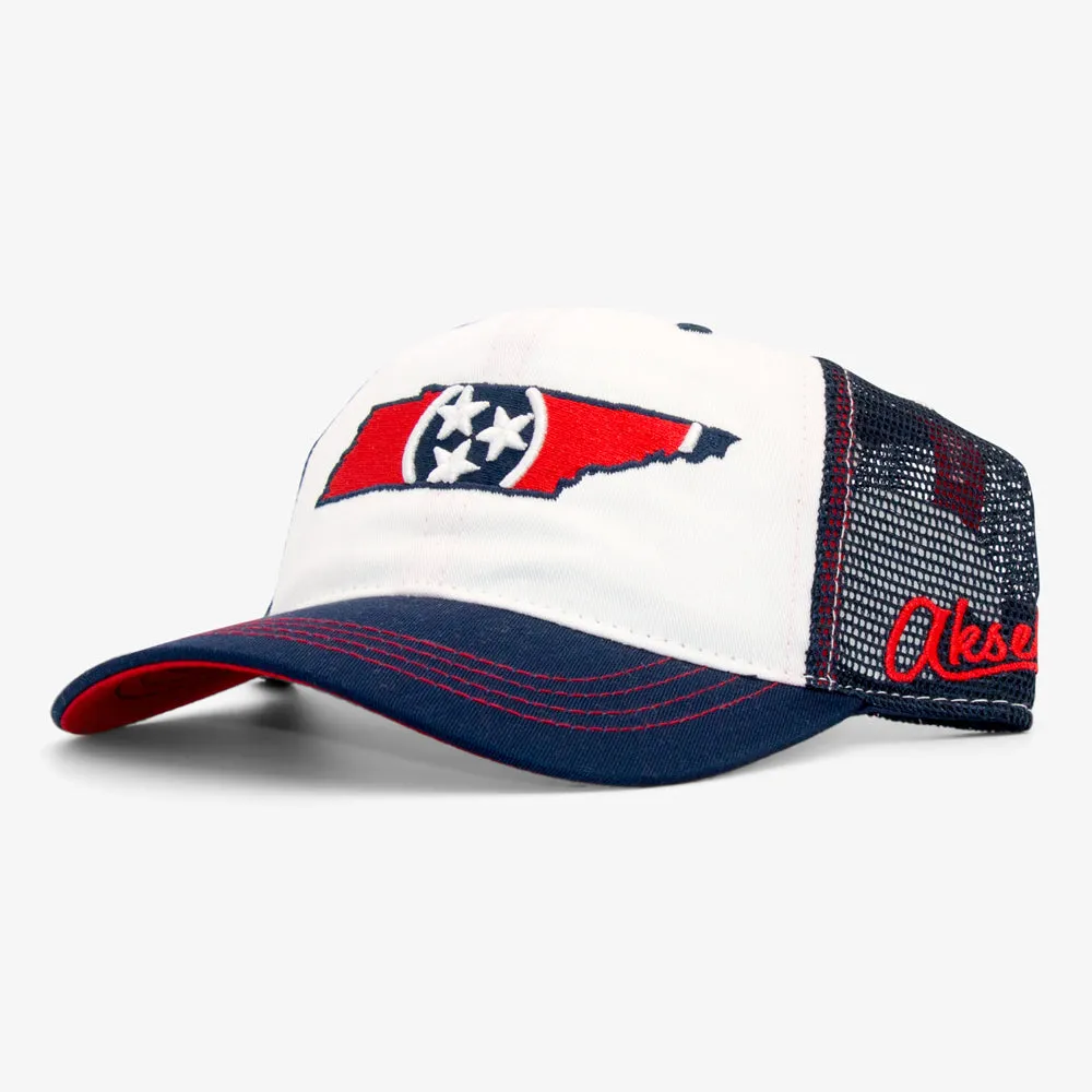 Tennessee Flag Unstructured Trucker Hat