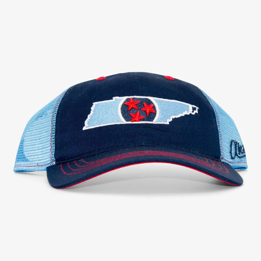 Tennessee Flag Unstructured Trucker Hat