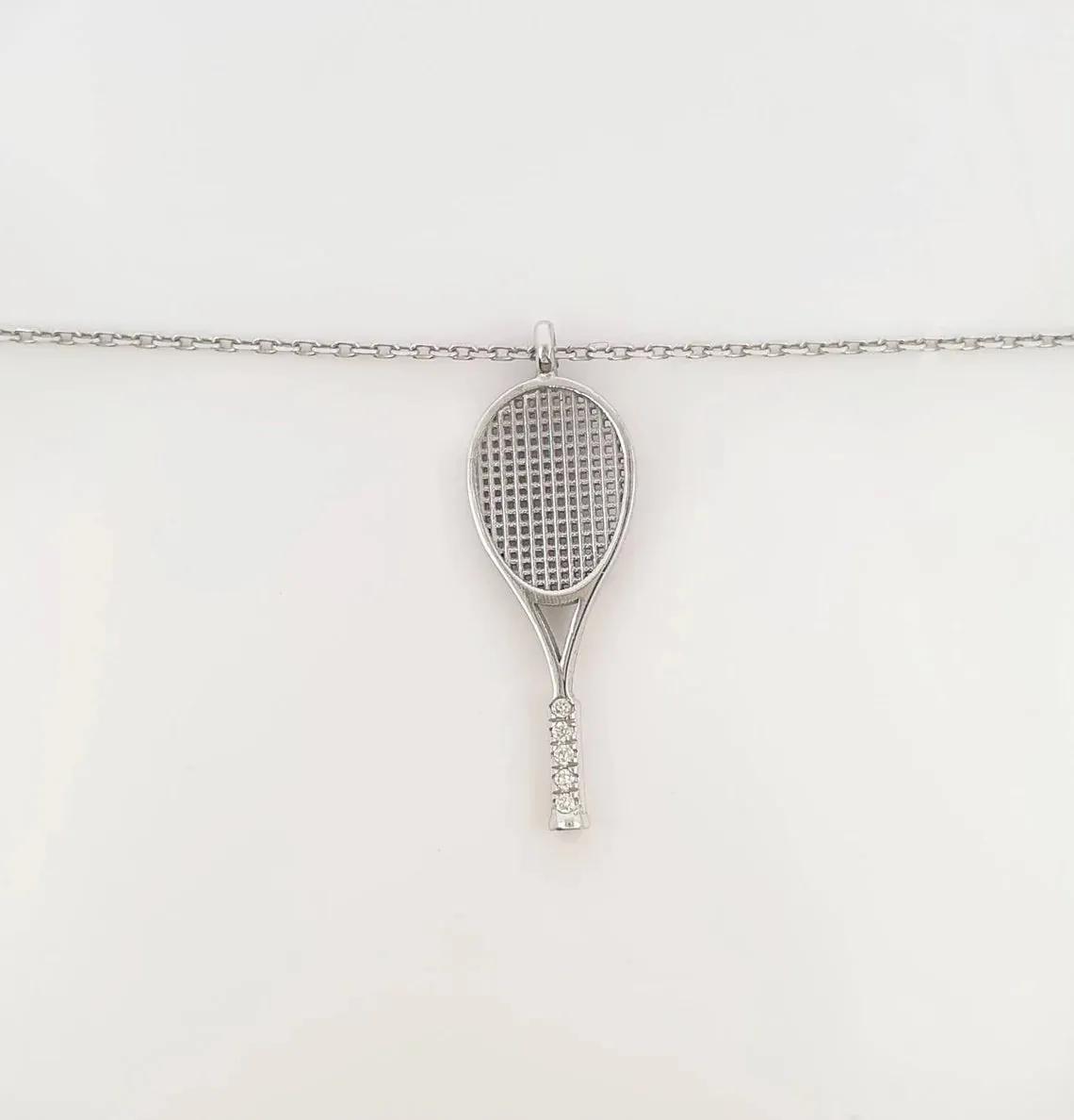 Tennis racket necklace