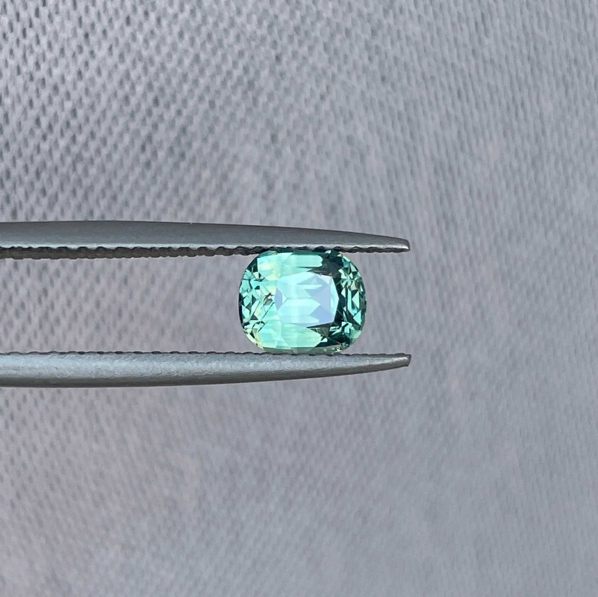 This 1.21 crt green Sapphire is well cut to bring out the best colour and lustre, and has a perfect colour blend.