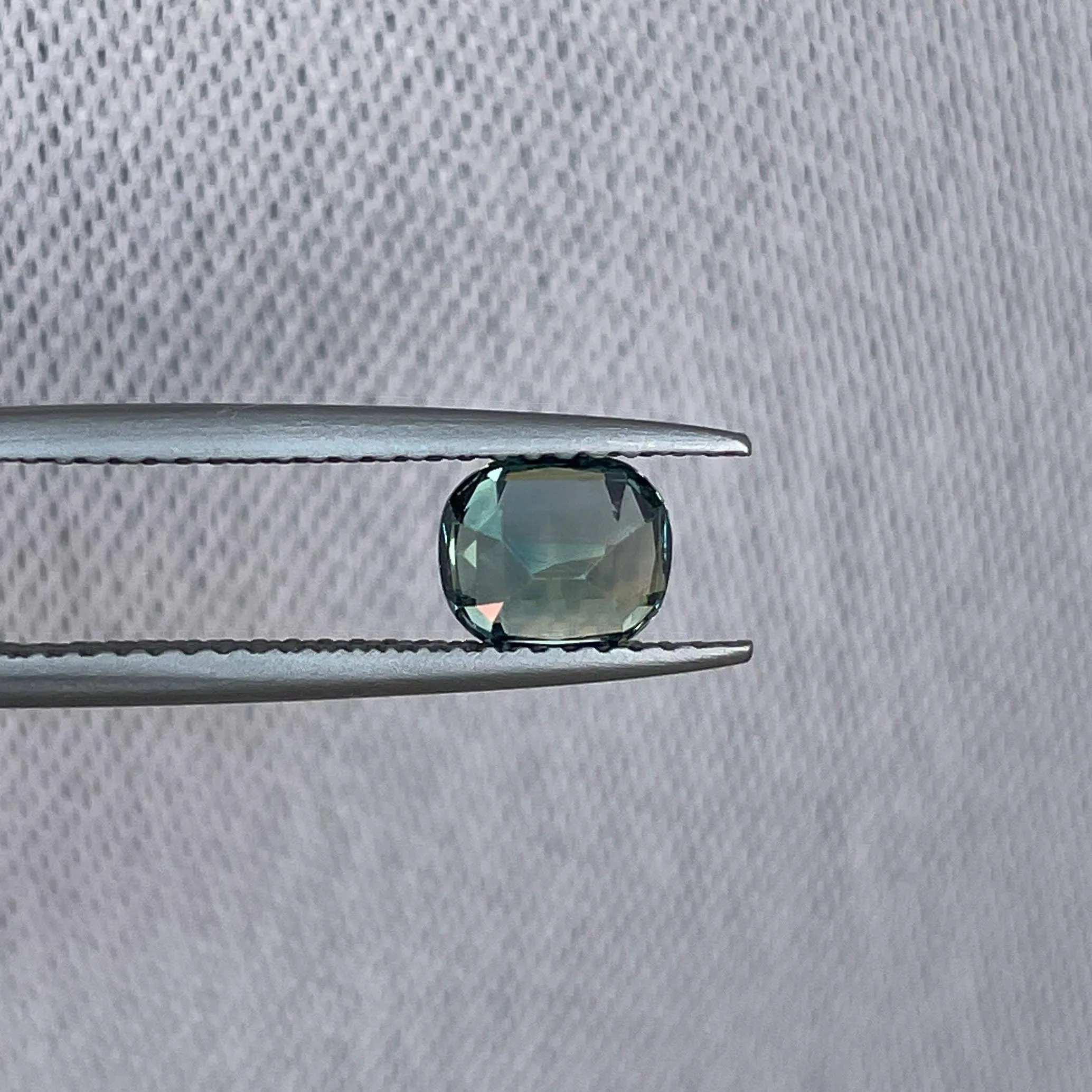 This 1.21 crt green Sapphire is well cut to bring out the best colour and lustre, and has a perfect colour blend.