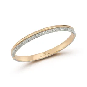 THOBY 18K GOLD AND DIAMOND TUBULAR BANGLE BRACELET