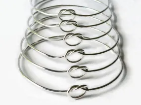 Tie the knot bracelet Sterling silver bangle bracelet Silver knot bangle bridesmaid gift stacking bangle layering bracelet