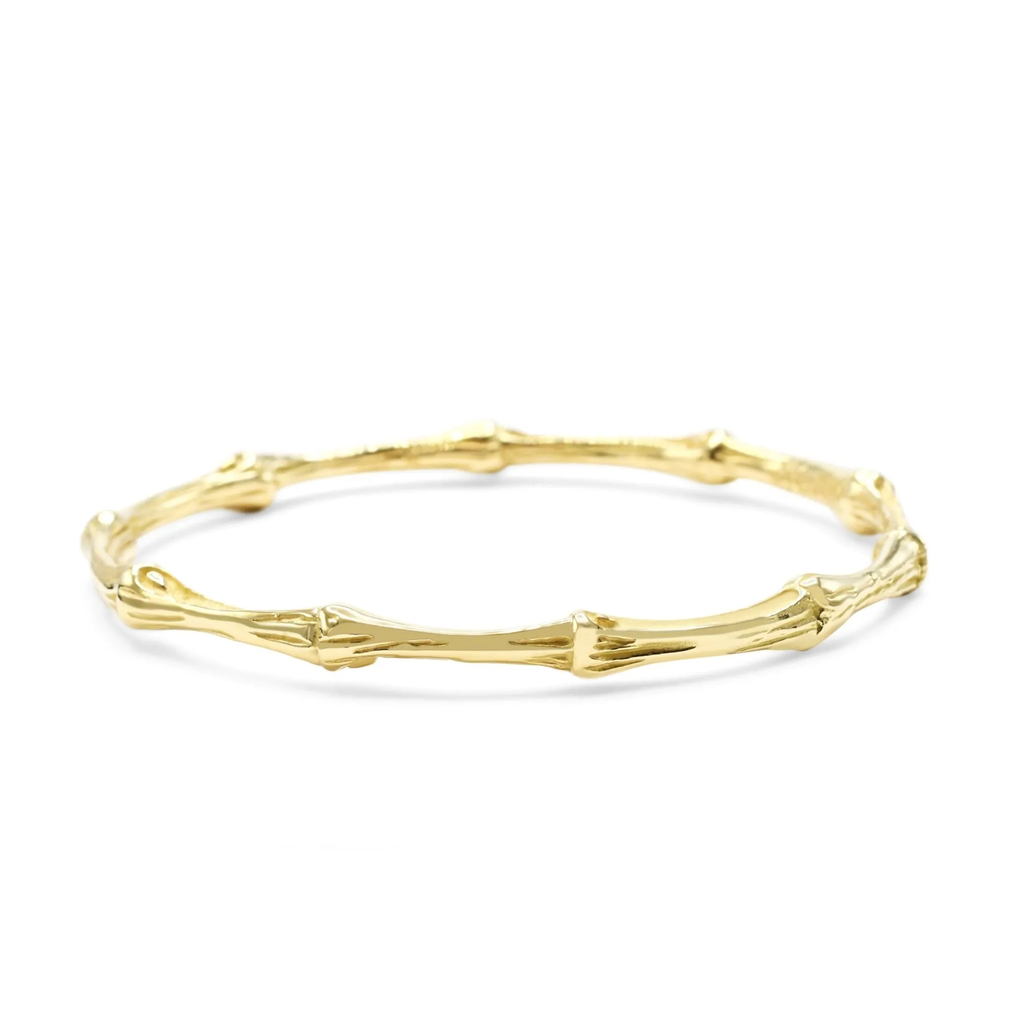 Tiffany Bamboo Design Solid Bangle - 18ct Yellow Gold