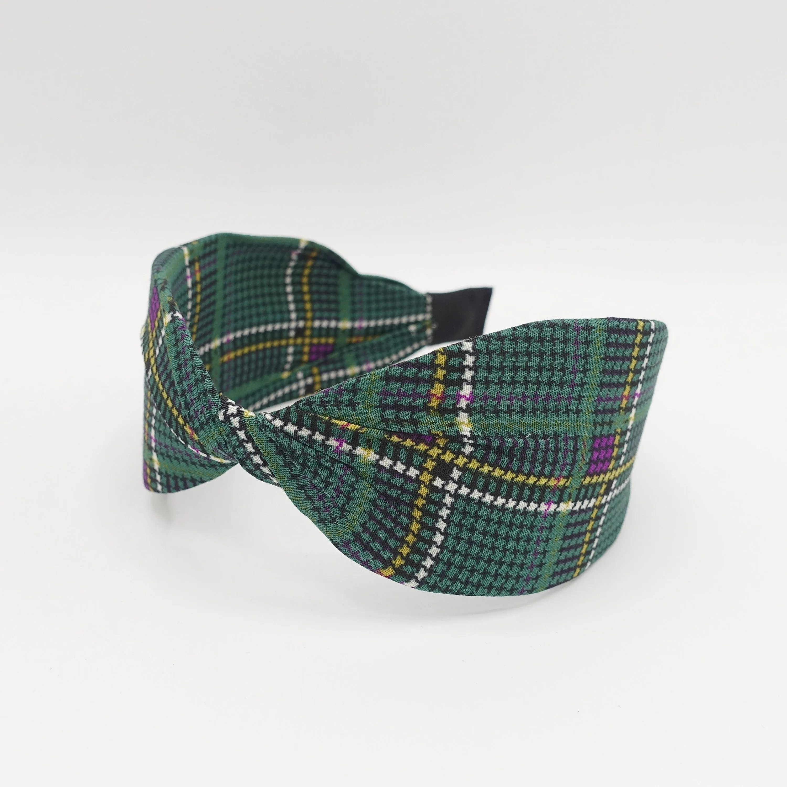 tiny houndstooth headband plaid check twist hairband for women