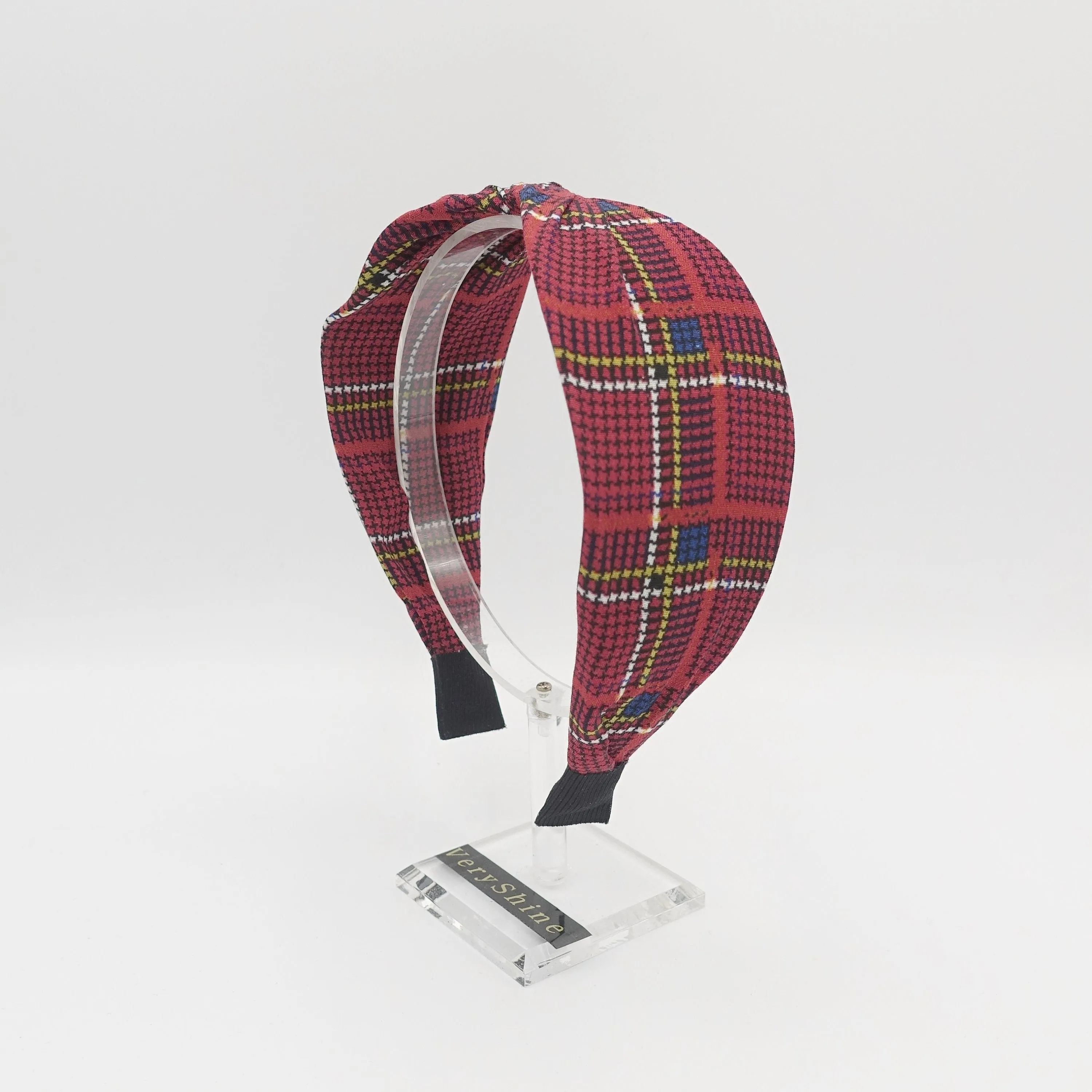 tiny houndstooth headband plaid check twist hairband for women