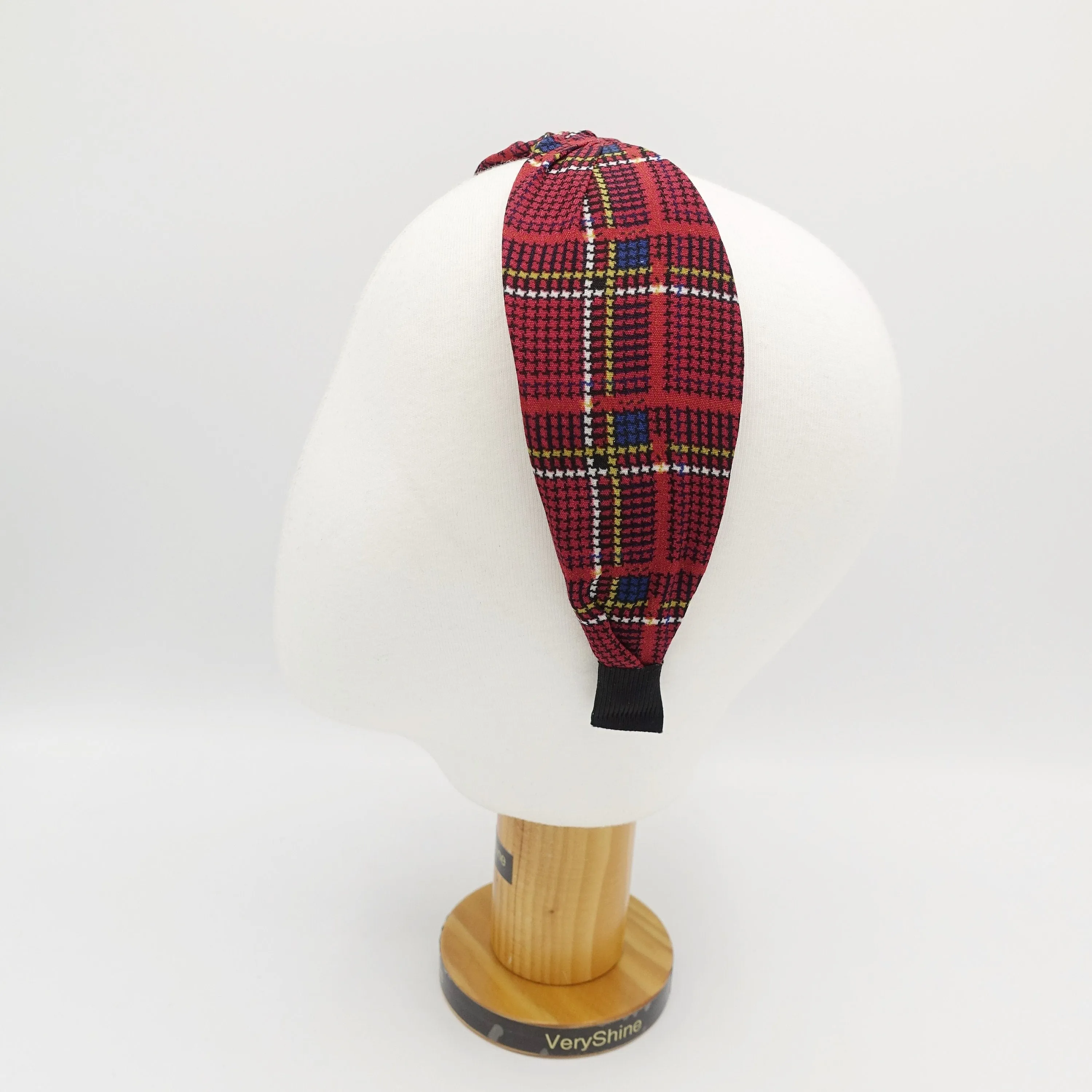 tiny houndstooth headband plaid check twist hairband for women