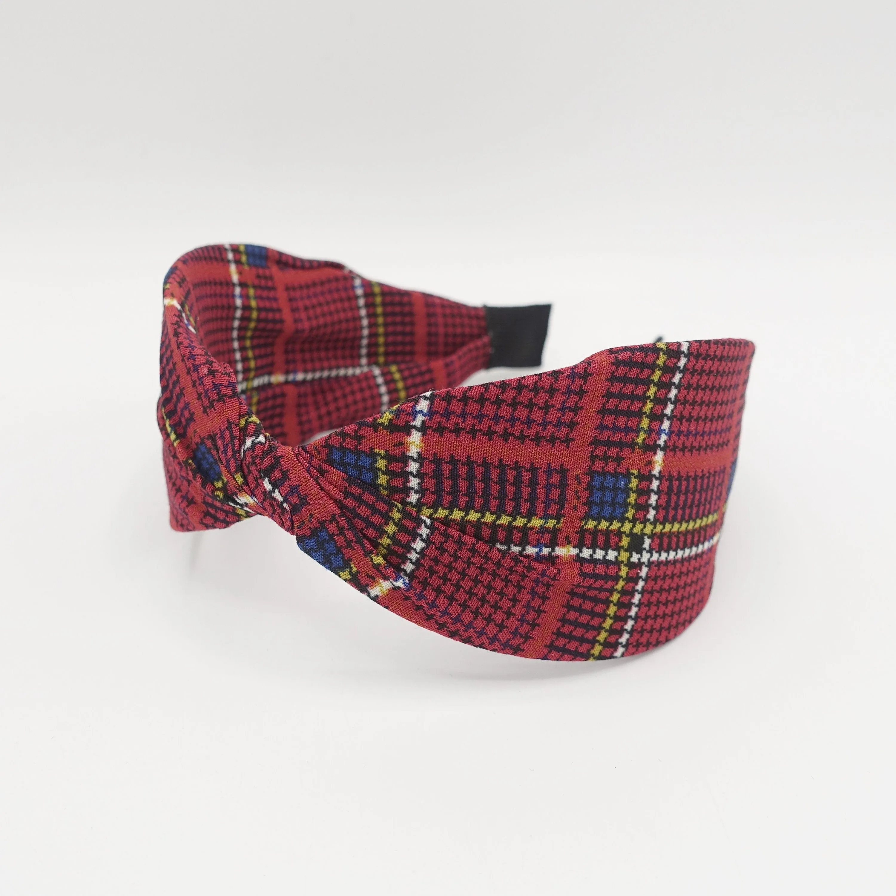 tiny houndstooth headband plaid check twist hairband for women