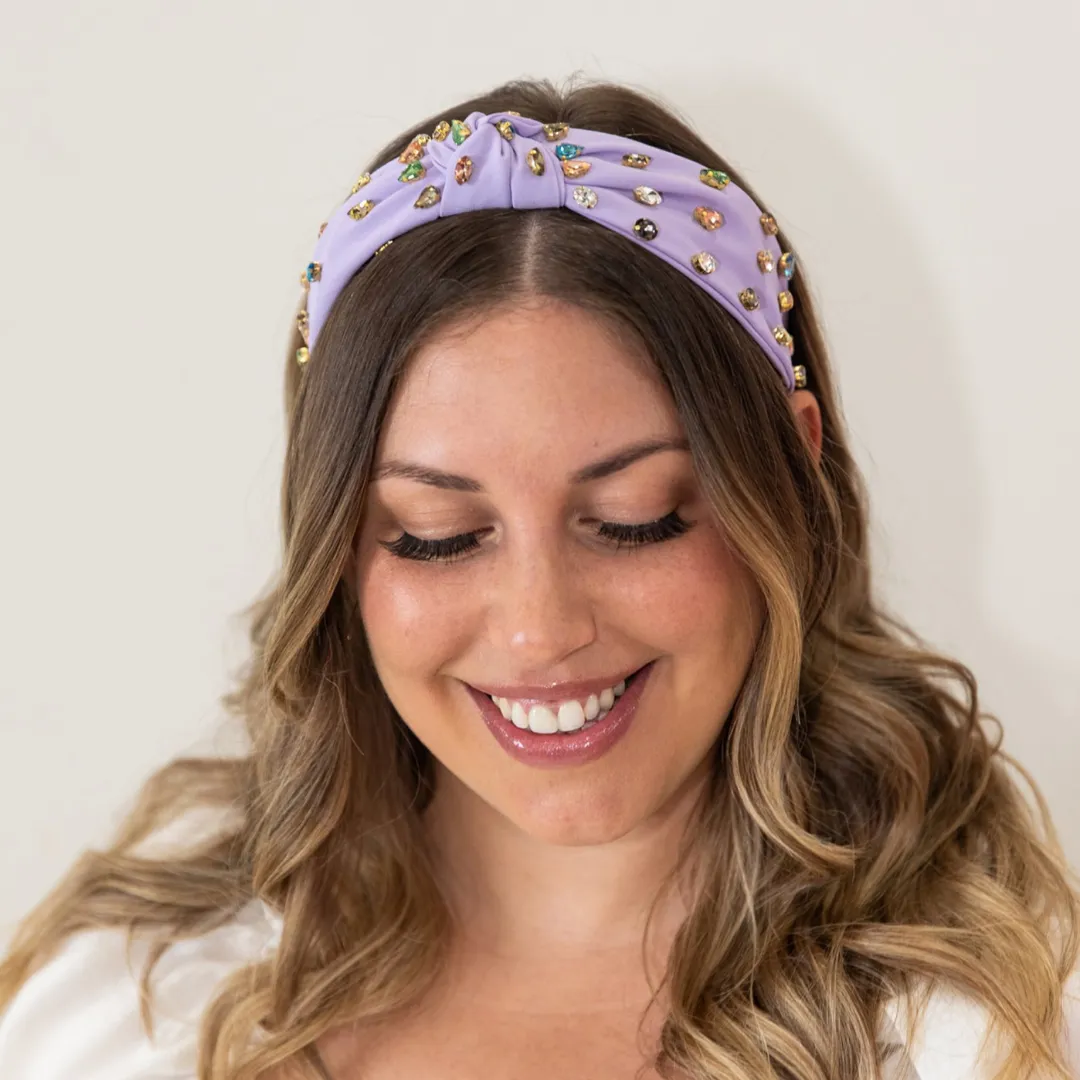 Traditional Knot Headband - Purple Gem