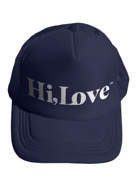 Travel Hat - Navy with Silver Hi Love