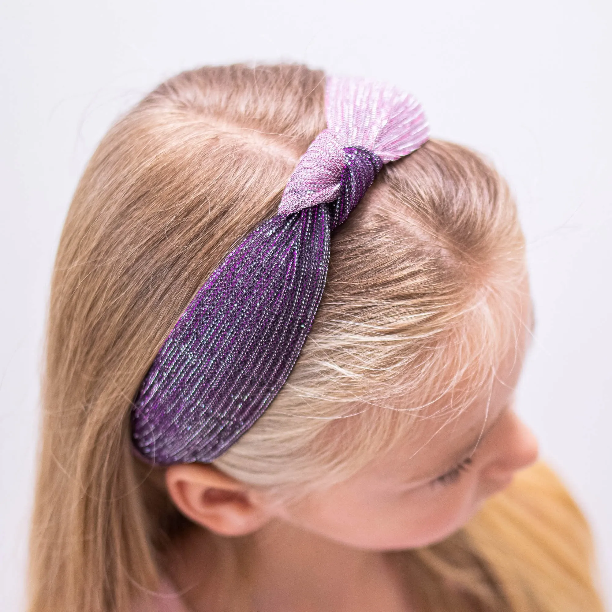 Two Tone Pleated Knot Headbands - 3 Pack