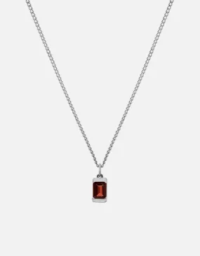 Valor Garnet Necklace, Sterling Silver