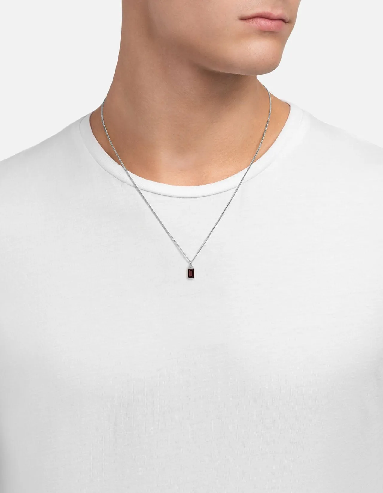 Valor Garnet Necklace, Sterling Silver