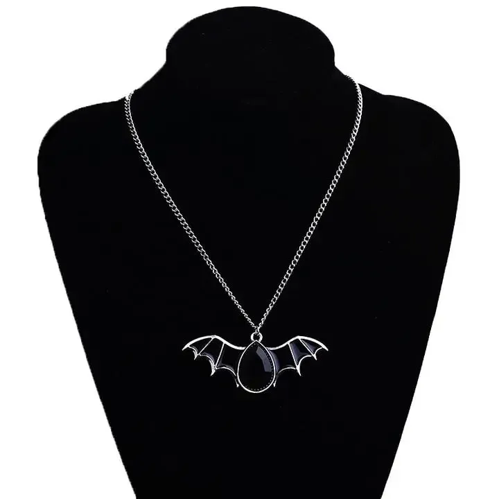 Vampire Bat Crystal Necklace