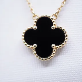 Van Cleef & Arpels Vintage Alhambra Onyx Necklace