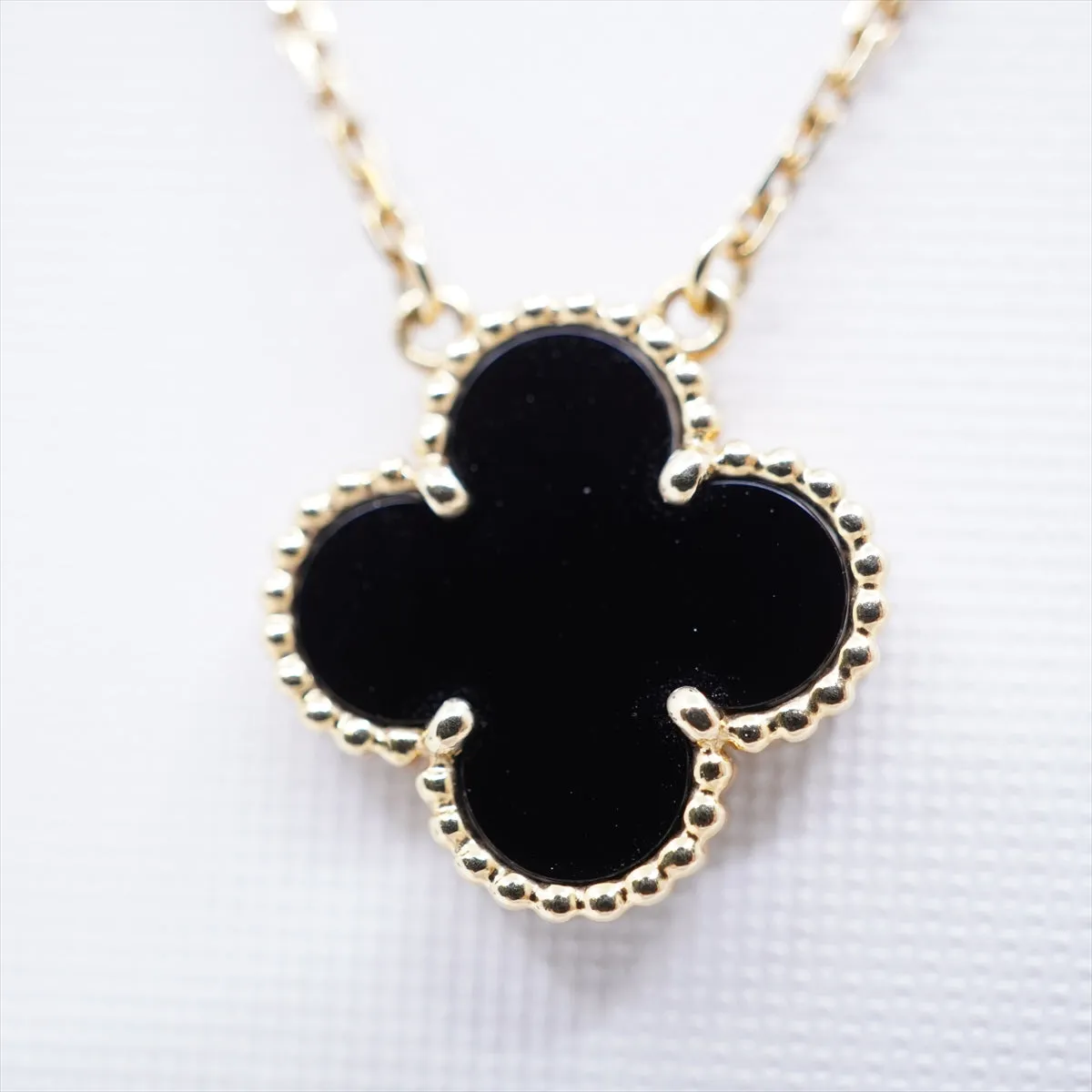 Van Cleef & Arpels Vintage Alhambra Onyx Necklace