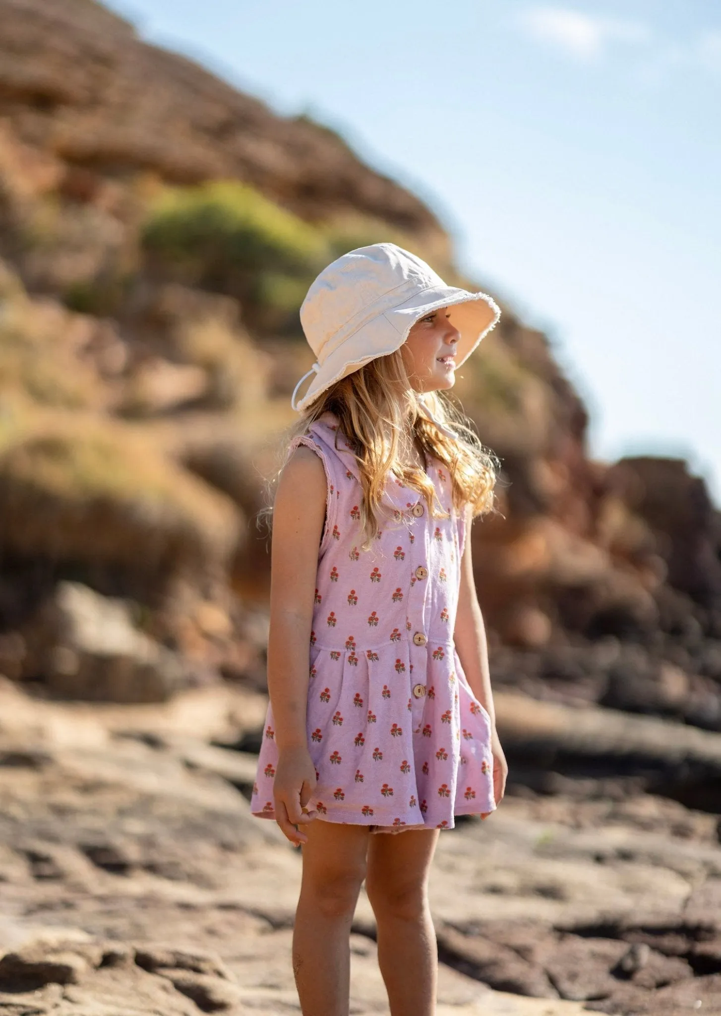 Vanilla Frayed Bucket Hat