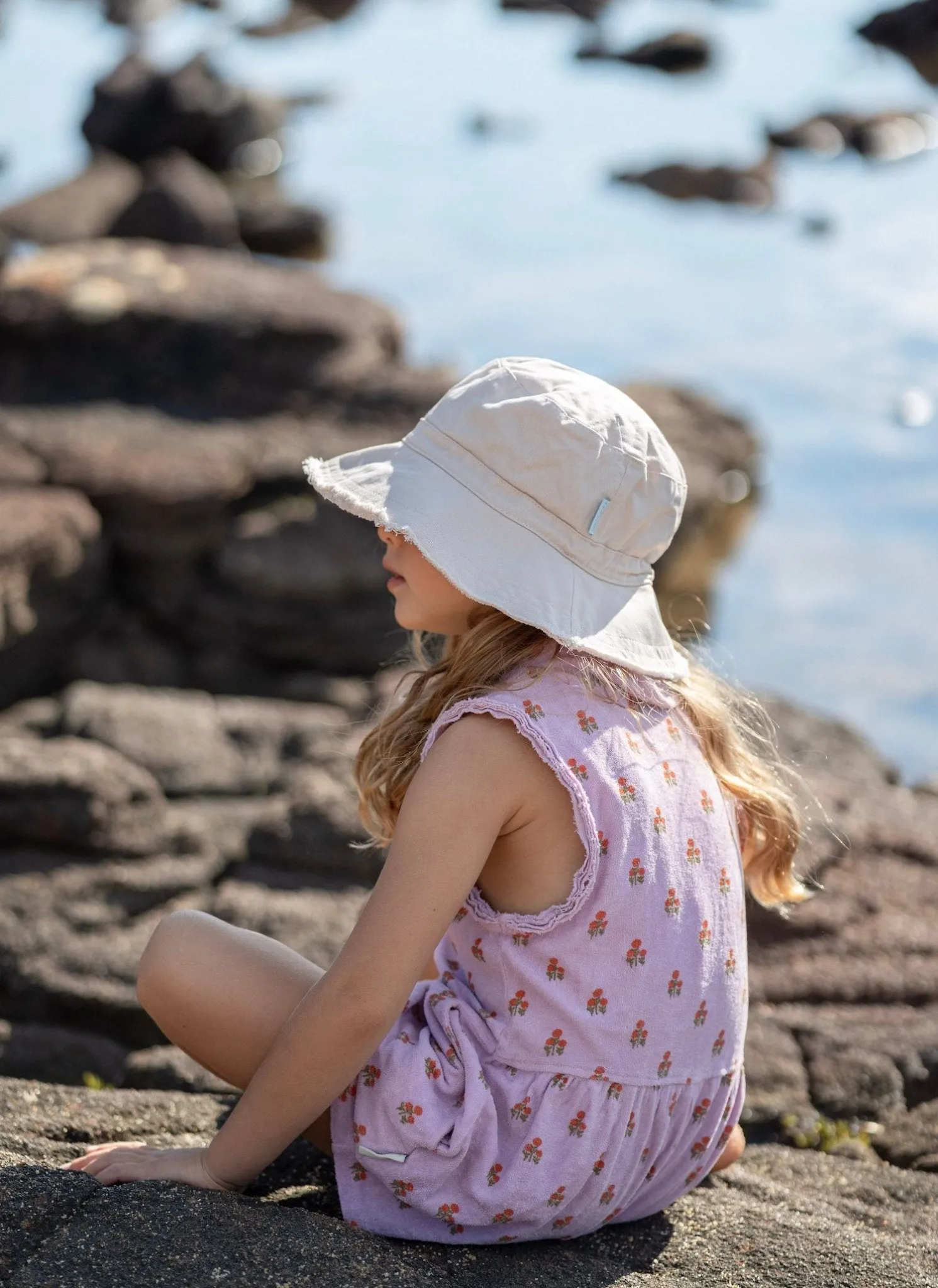 Vanilla Frayed Bucket Hat