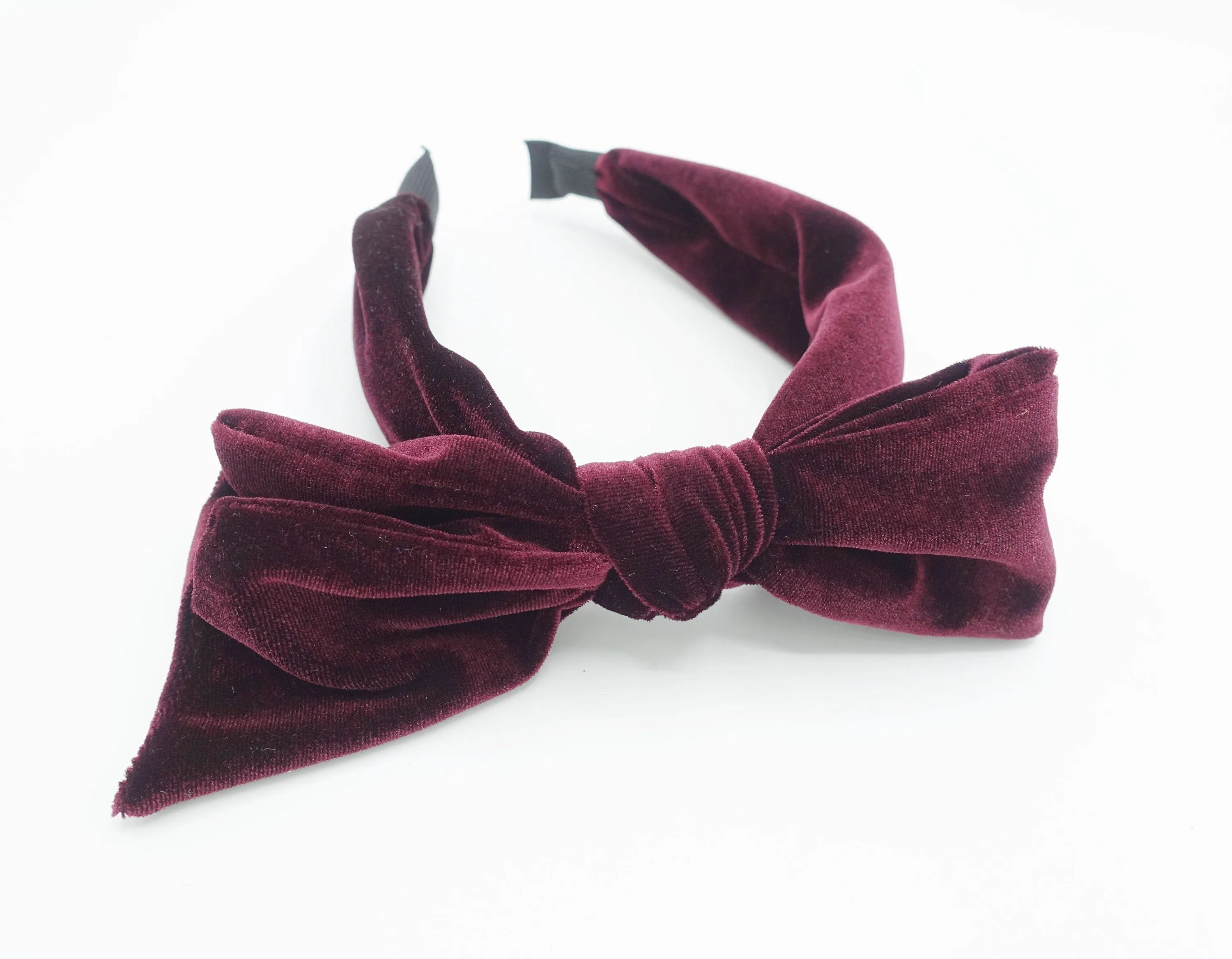 velvet bow knotted headband basic Fall Winter hairband for women