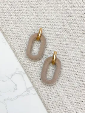 Velvet Linked Post Earrings - Gray