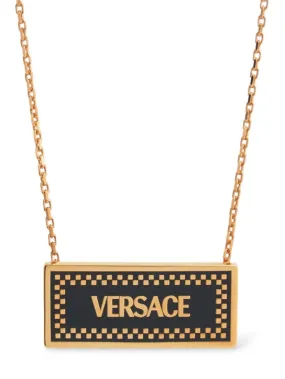 Versace   Enameled metal logo necklace 