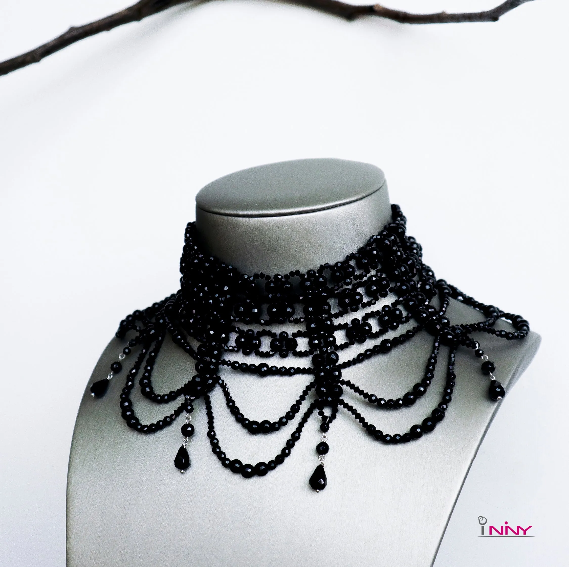 Victorian Black Onyx Choker Necklace