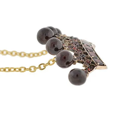 Victorian Gold Filled Bohemian Garnet Crown Necklace