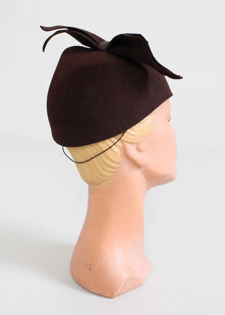 Vintage 1940s High Bow Felt Hat