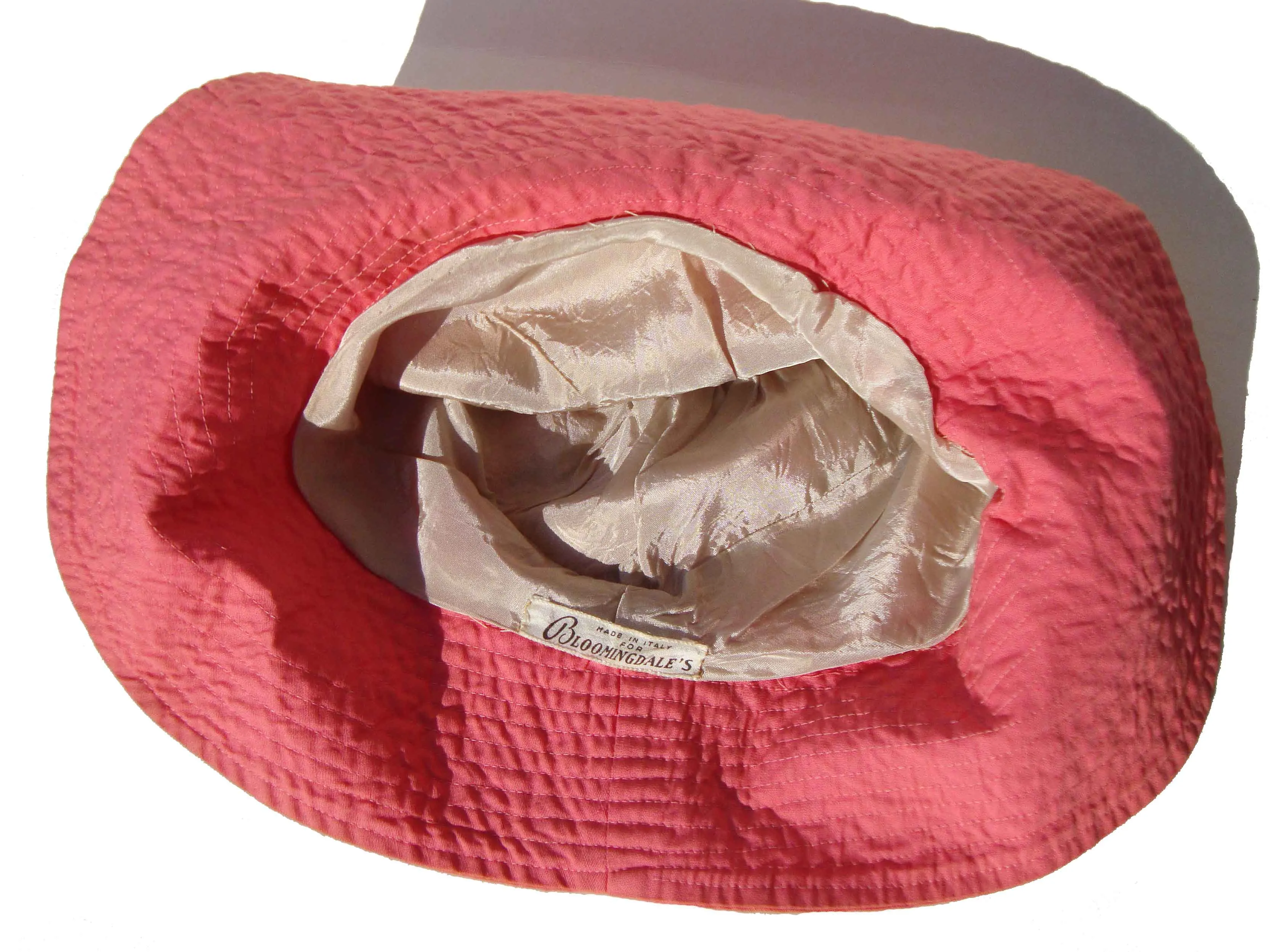 Vintage 50s Pink Beach Hat - Bloomingdale’s