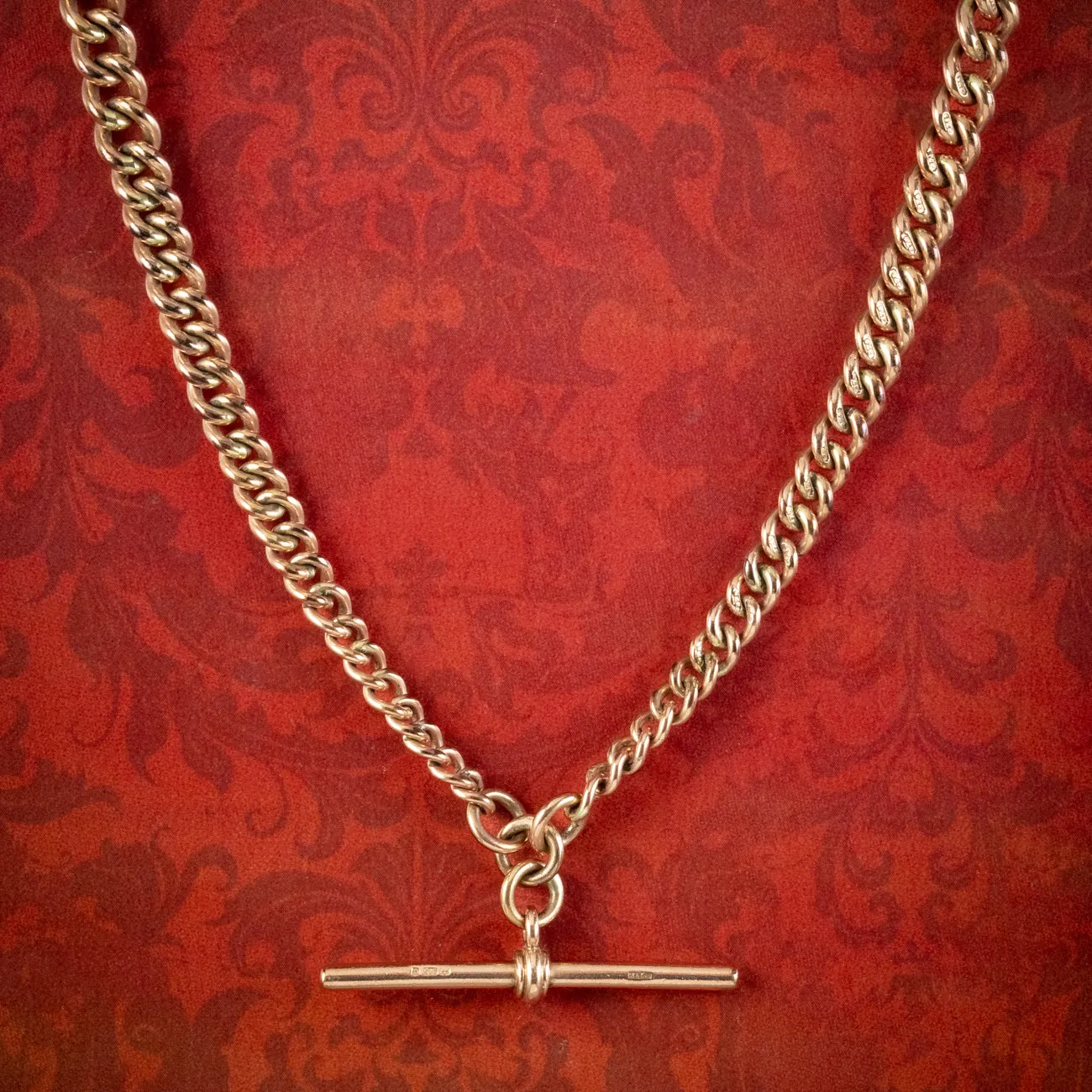 Vintage Albert Chain Necklace 9ct Gold