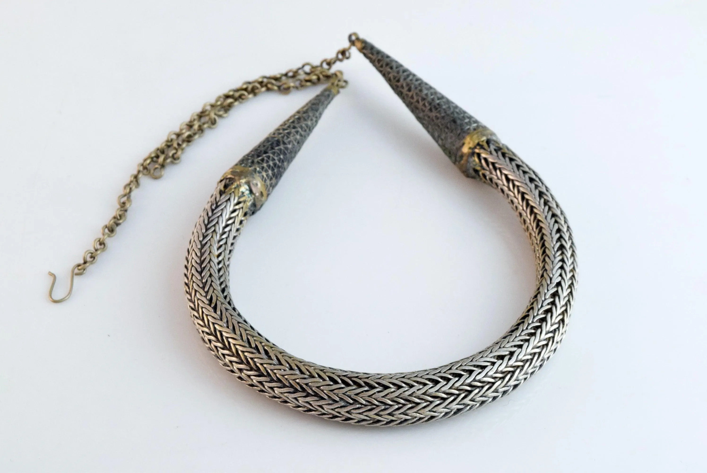 Vintage Bedouin Yemeni Silver Mesh Necklace