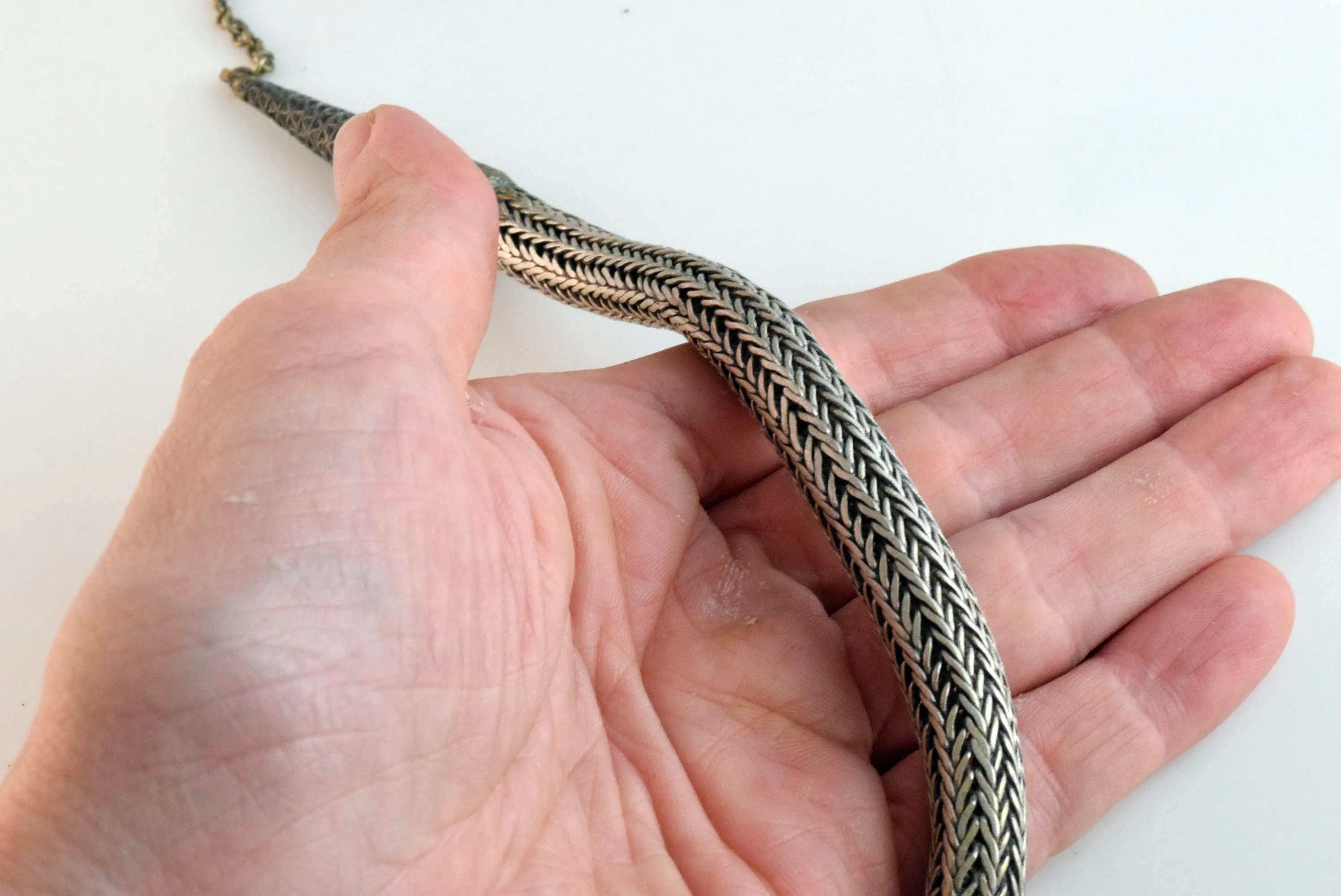 Vintage Bedouin Yemeni Silver Mesh Necklace