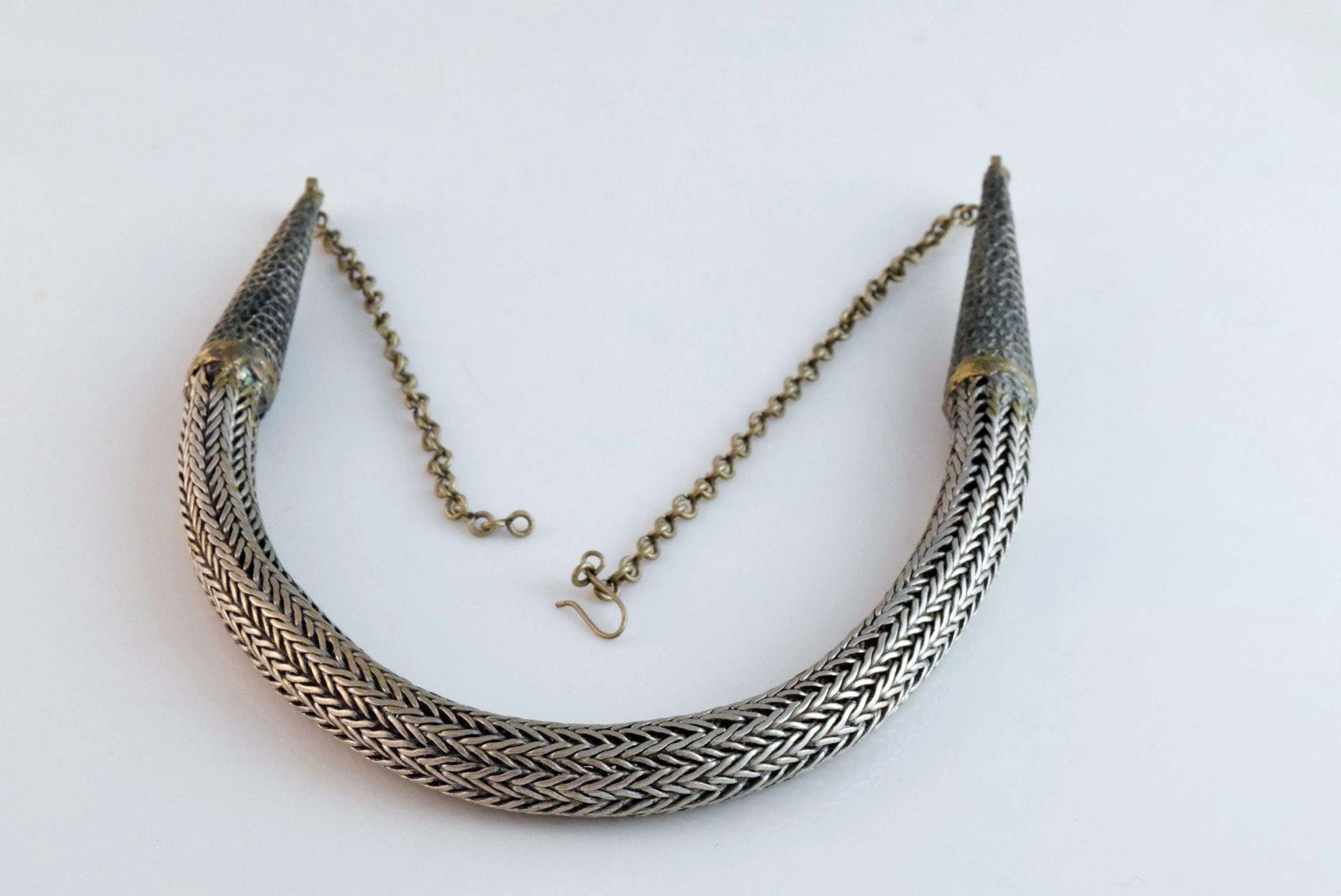 Vintage Bedouin Yemeni Silver Mesh Necklace