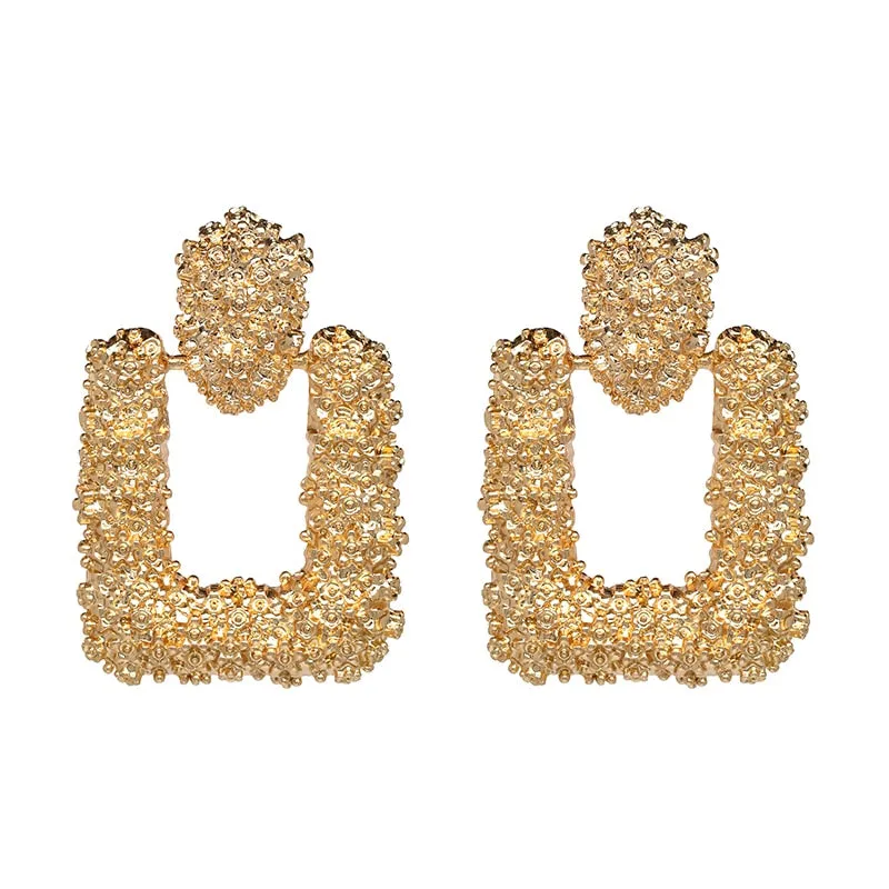 Vintage Gold Metal Drop Earrings