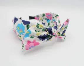 vivid Spring headband floral print wired bow hairband casual hair accessory for women