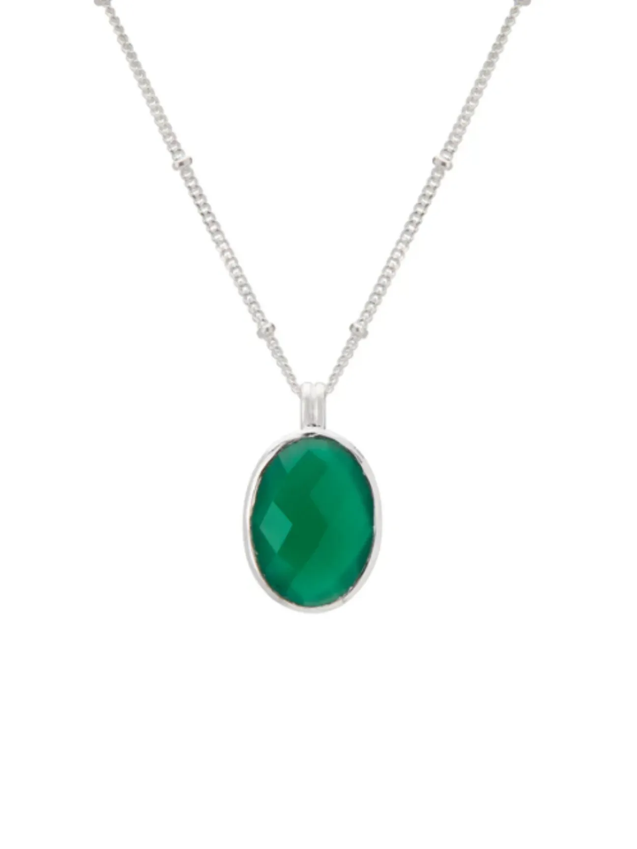 Wandering Soul Green Onyx & Pearl Pendant Necklace