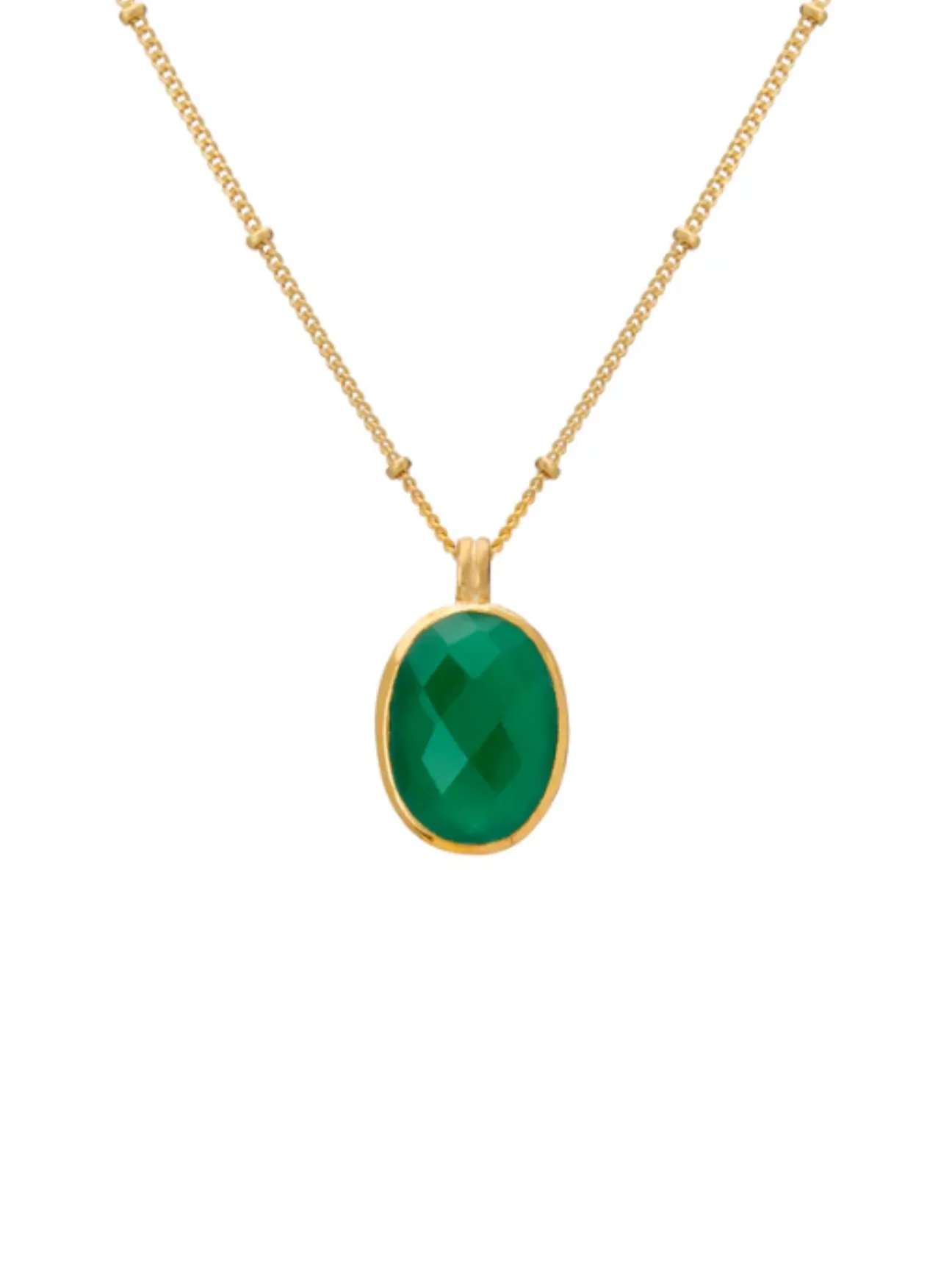 Wandering Soul Green Onyx & Pearl Pendant Necklace