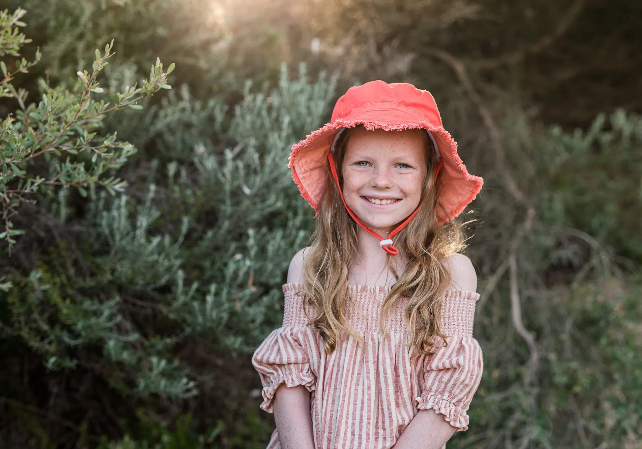 Watermelon Frayed Bucket Hat